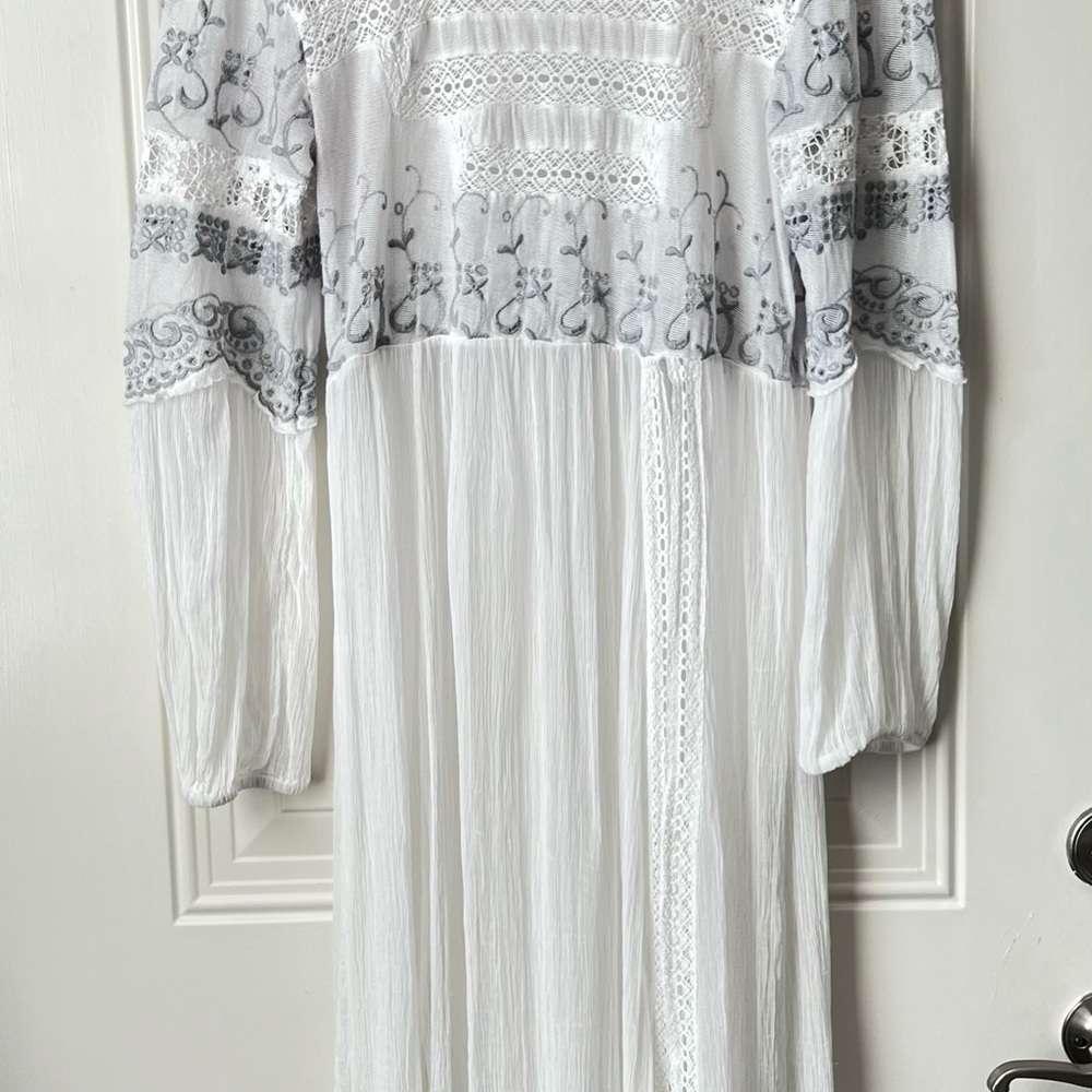 Free People Sweet Sunny Days Lace Midi Tunic Dress L - Picture 9 of 15